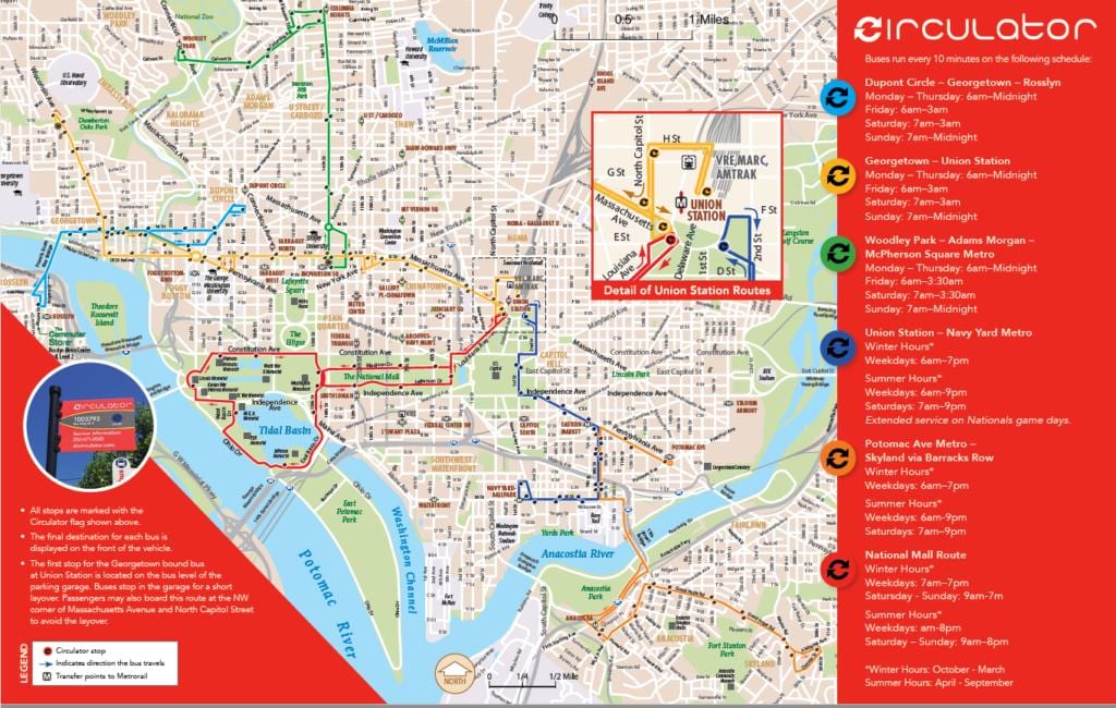 Вашынгтон DC цыркуляцыйных помпаў на карце