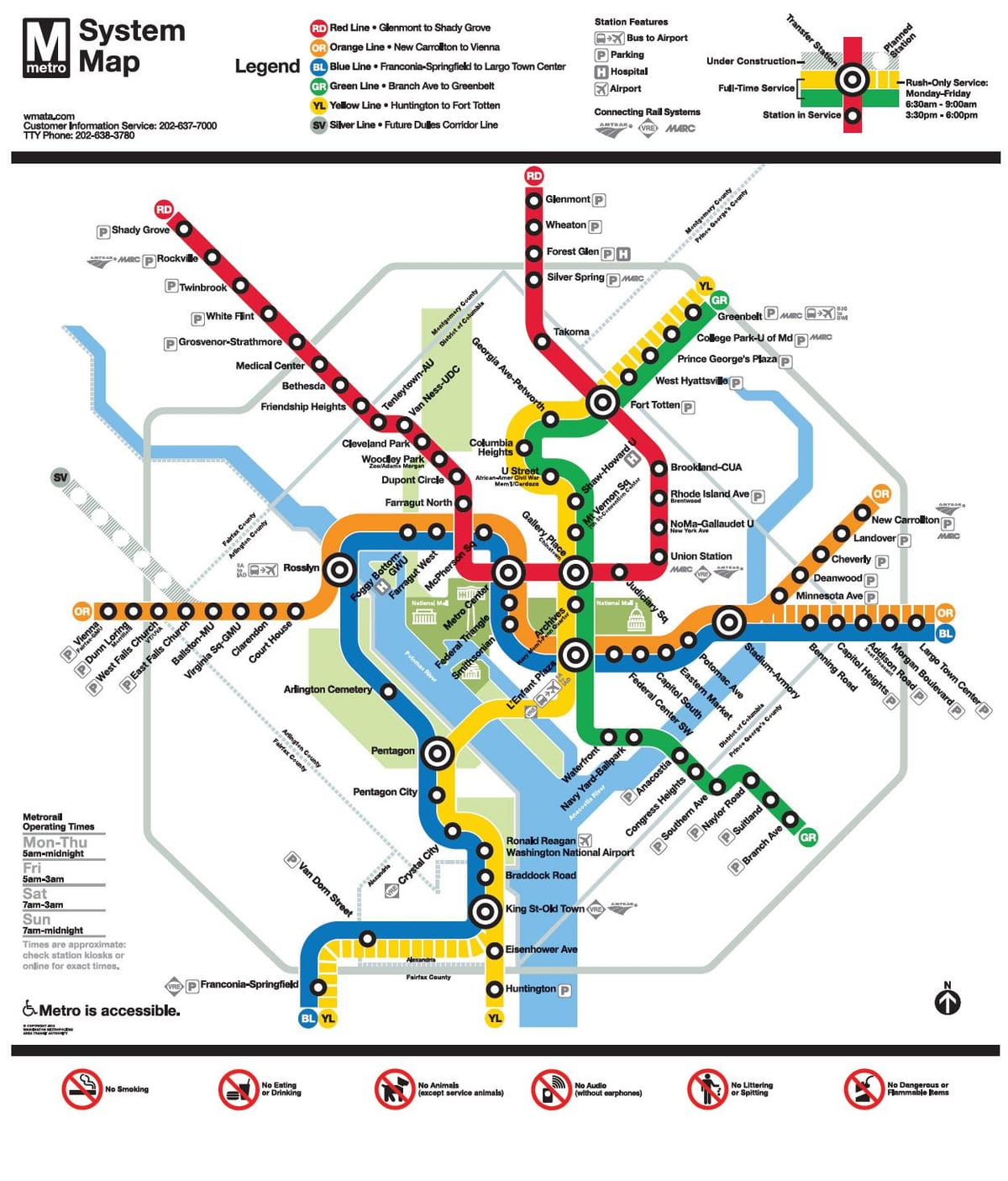 карта wmata карце пастаяннага току