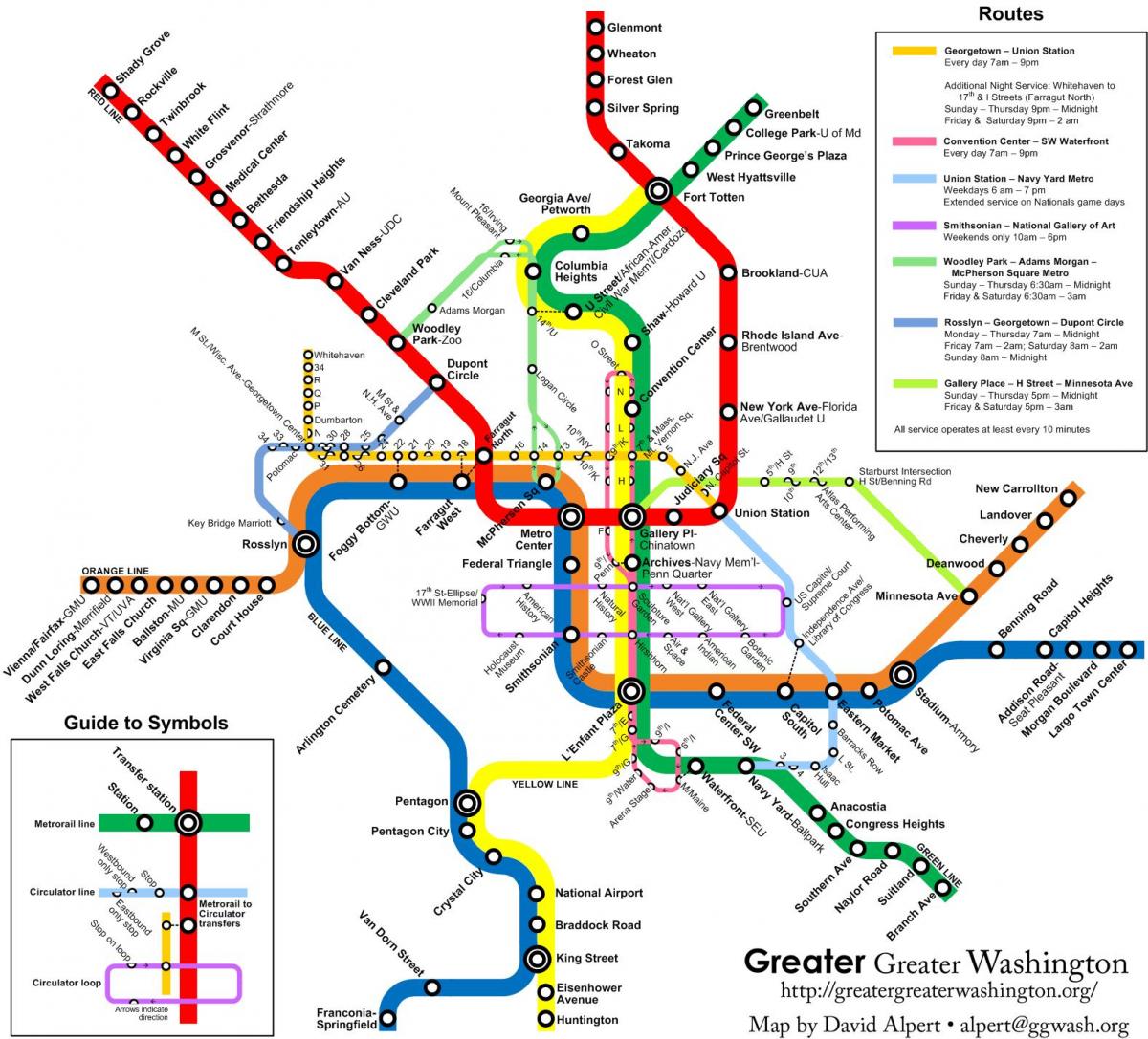 Вашынгтон метро аўтобус карты