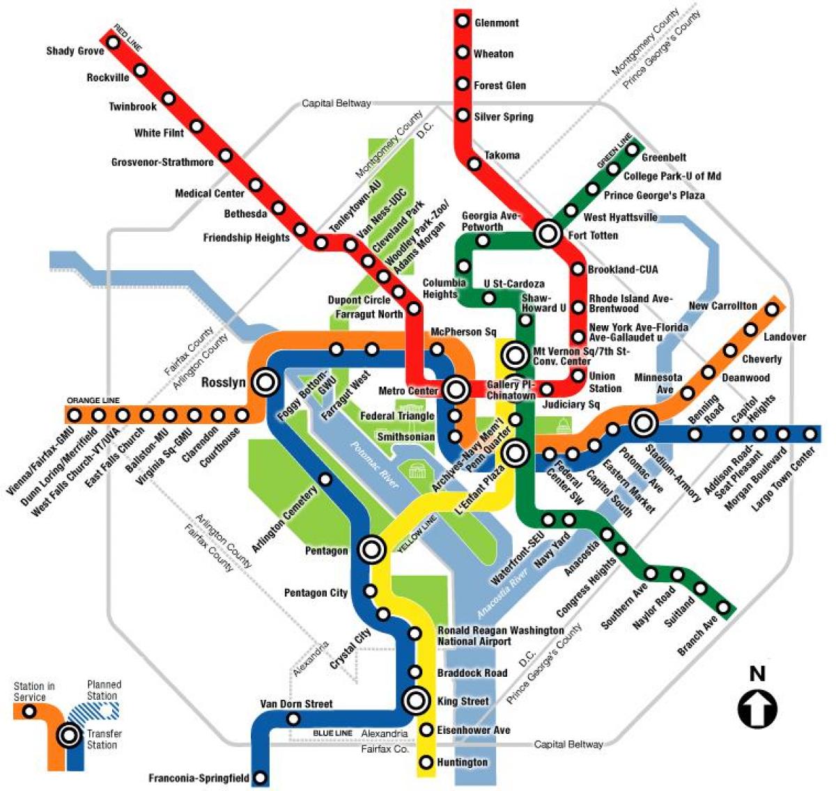 Вашынгтон метро DC карце