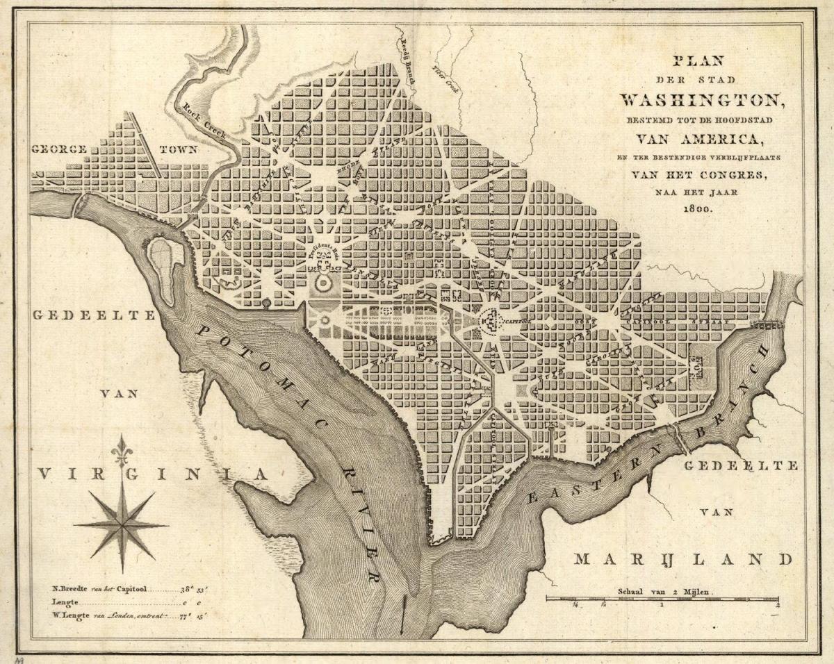 карта гістарычная карта Вашынгтон, акруга Калумбія