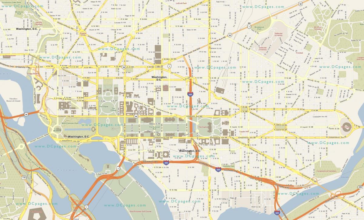 вуліца DC карту