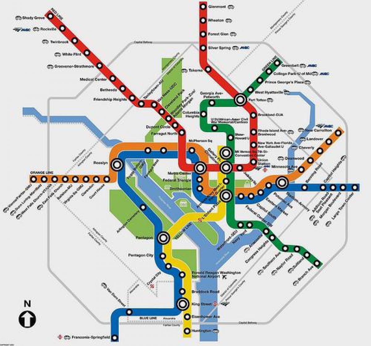 метро DC планавальнік карце 