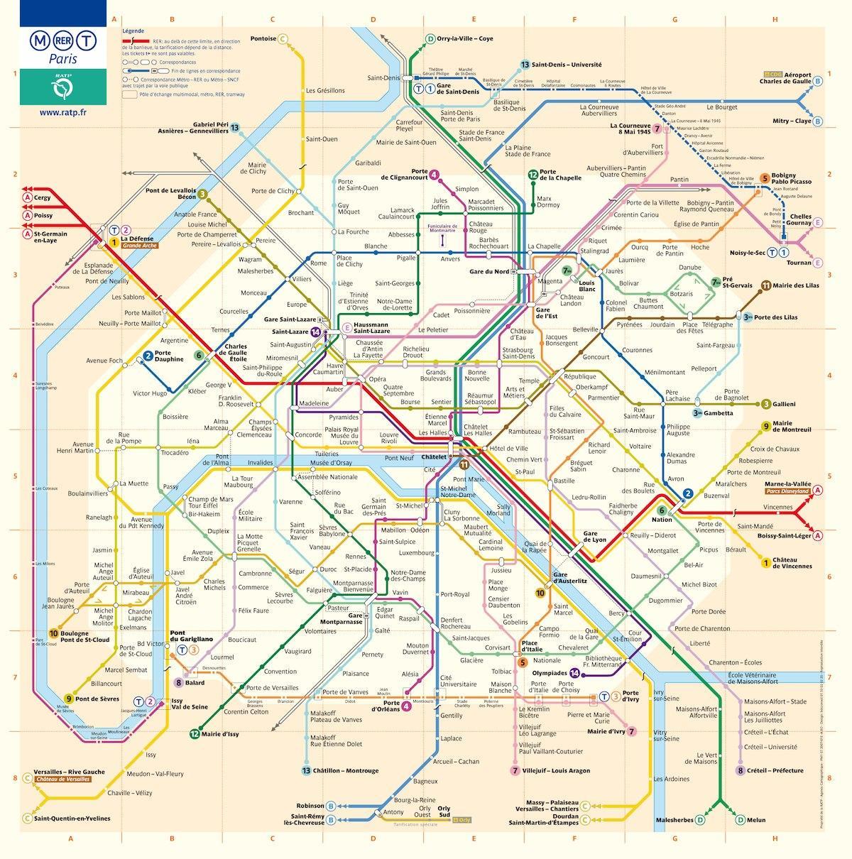 Вашынгтон акруга Калумбія карта метро з вуліцамі