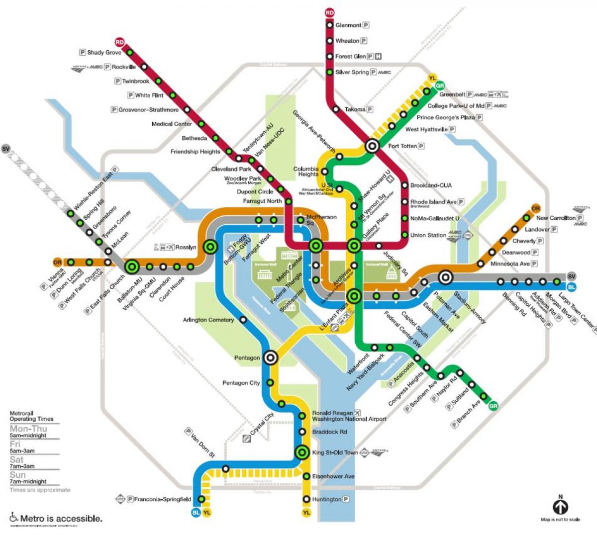 Вашынгтон метро карта