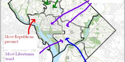 Карта Вашынгтона палітычнай