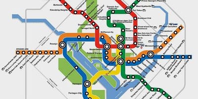 Метро DC планавальнік карце 