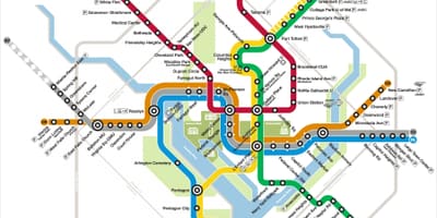 Вашынгтон DC метро карта серебряная лінія