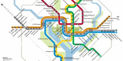 Вашынгтонскай сістэмы метро DC карце