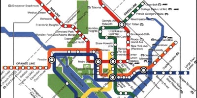 У Вашынгтоне цягнік метро DC карце